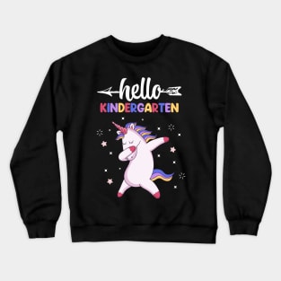 Hello Kindergarten Dabbing Unicorn Crewneck Sweatshirt